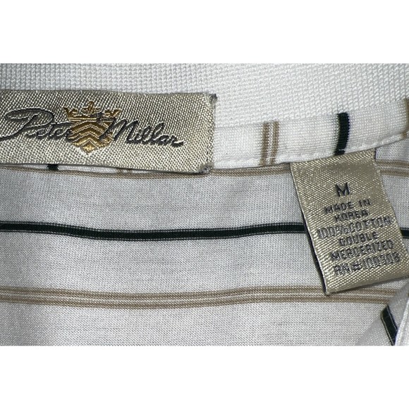 Peter Millar Striped Polo Short Sleeve Shirt  Medium Golf Athletic Men M Golfer - Picture 7 of 14